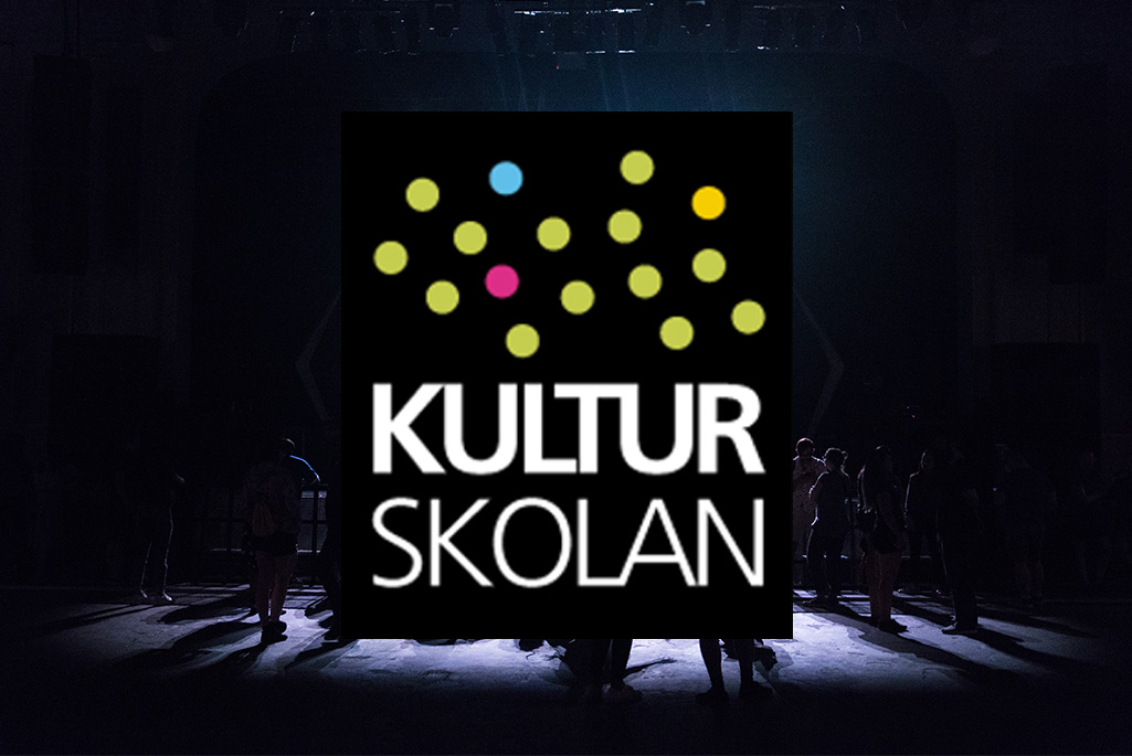 Kulturskolans logotyp som består av olika prickar i olika färger samt texten Kulturskolan.